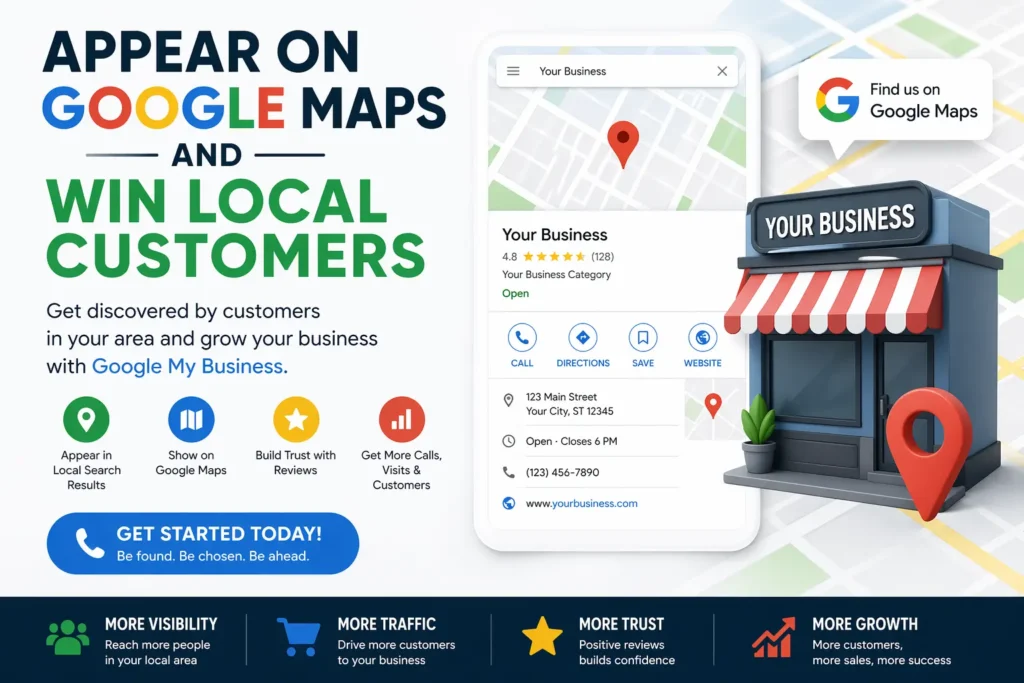 poster showing the importance of google my business