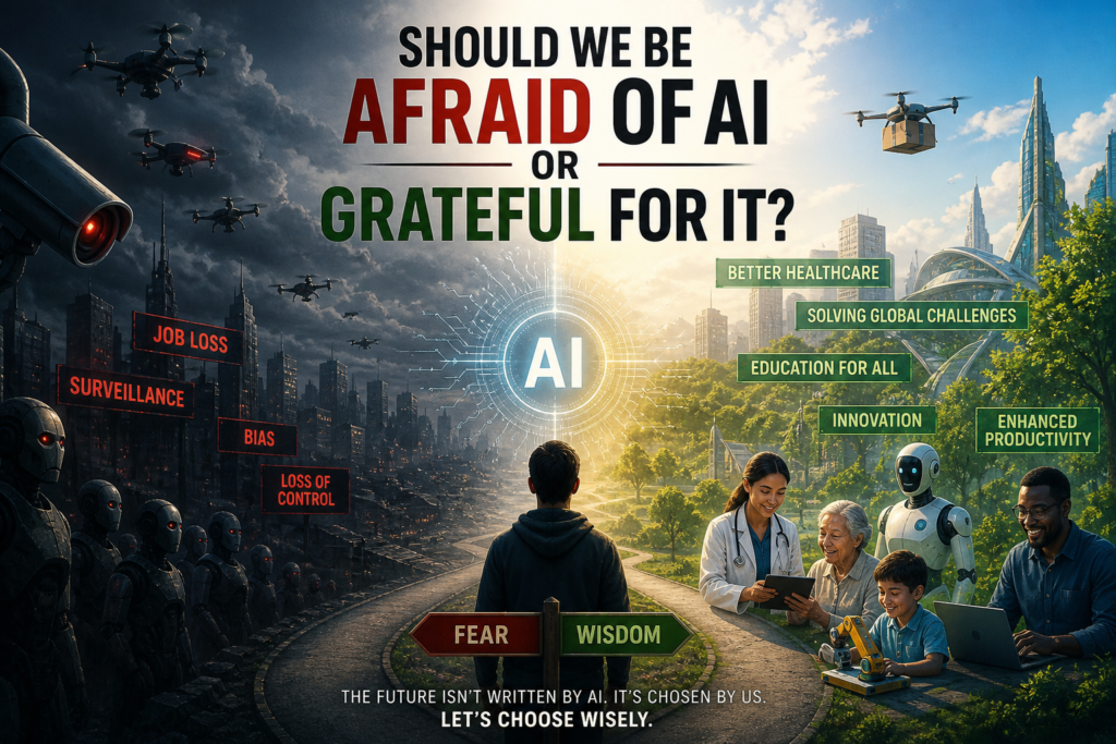 Should We Be Afraid of AI or Grateful for It